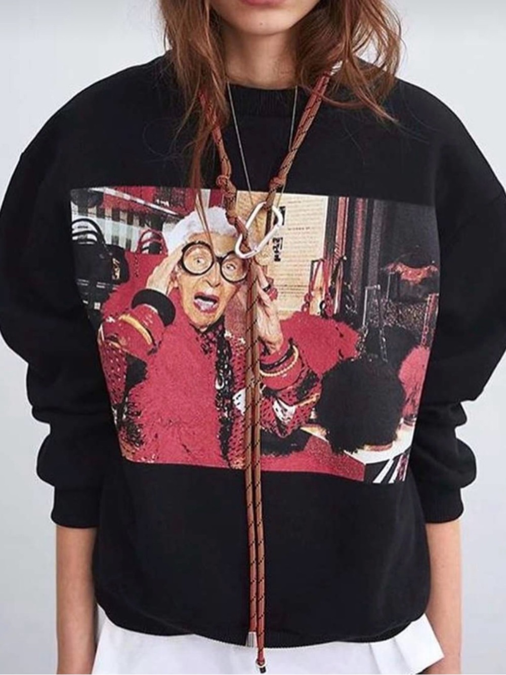 Zara Graphic Pullover Sweater